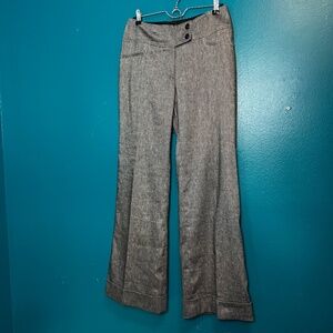 White House Black Market NWT Gray Linen Blend Trouser Dress Pants Wide Leg Sz 6